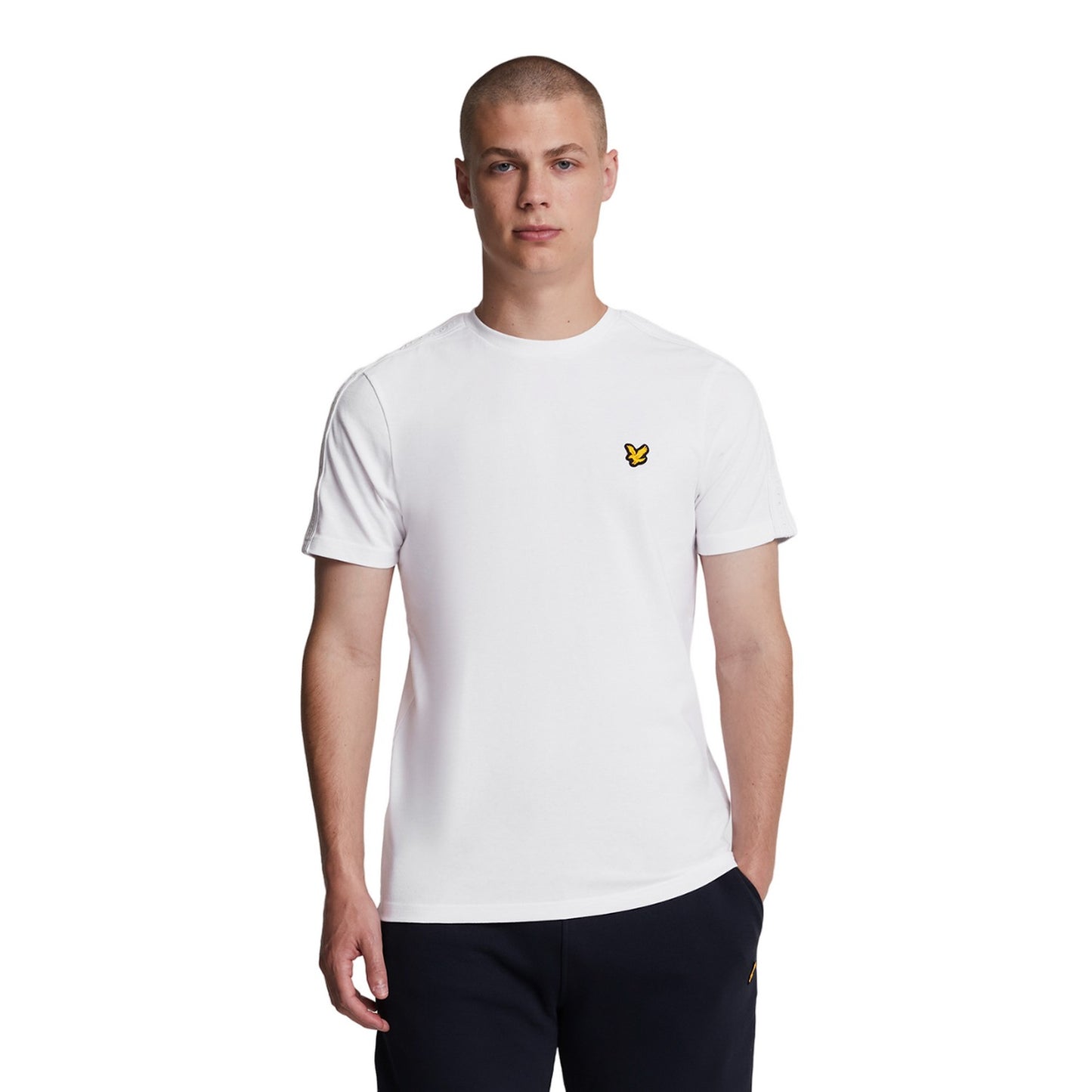 White - Front - Lyle & Scott Mens Tape Sports T-Shirt