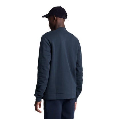 Dark Navy - Back - Lyle & Scott Mens Jersey Bomber Jacket