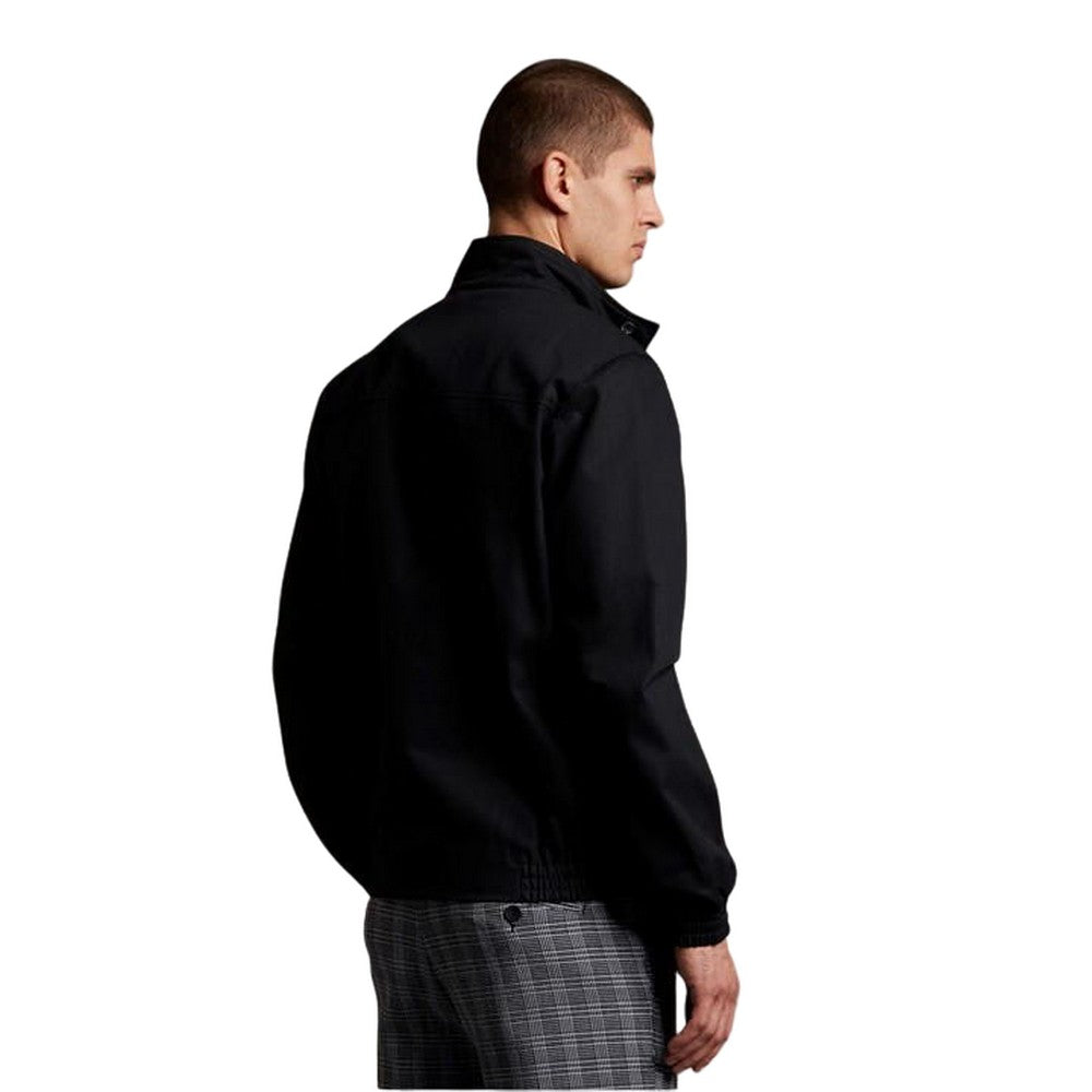 Jet Black - Back - Lyle & Scott Mens Wool Harrington Jacket