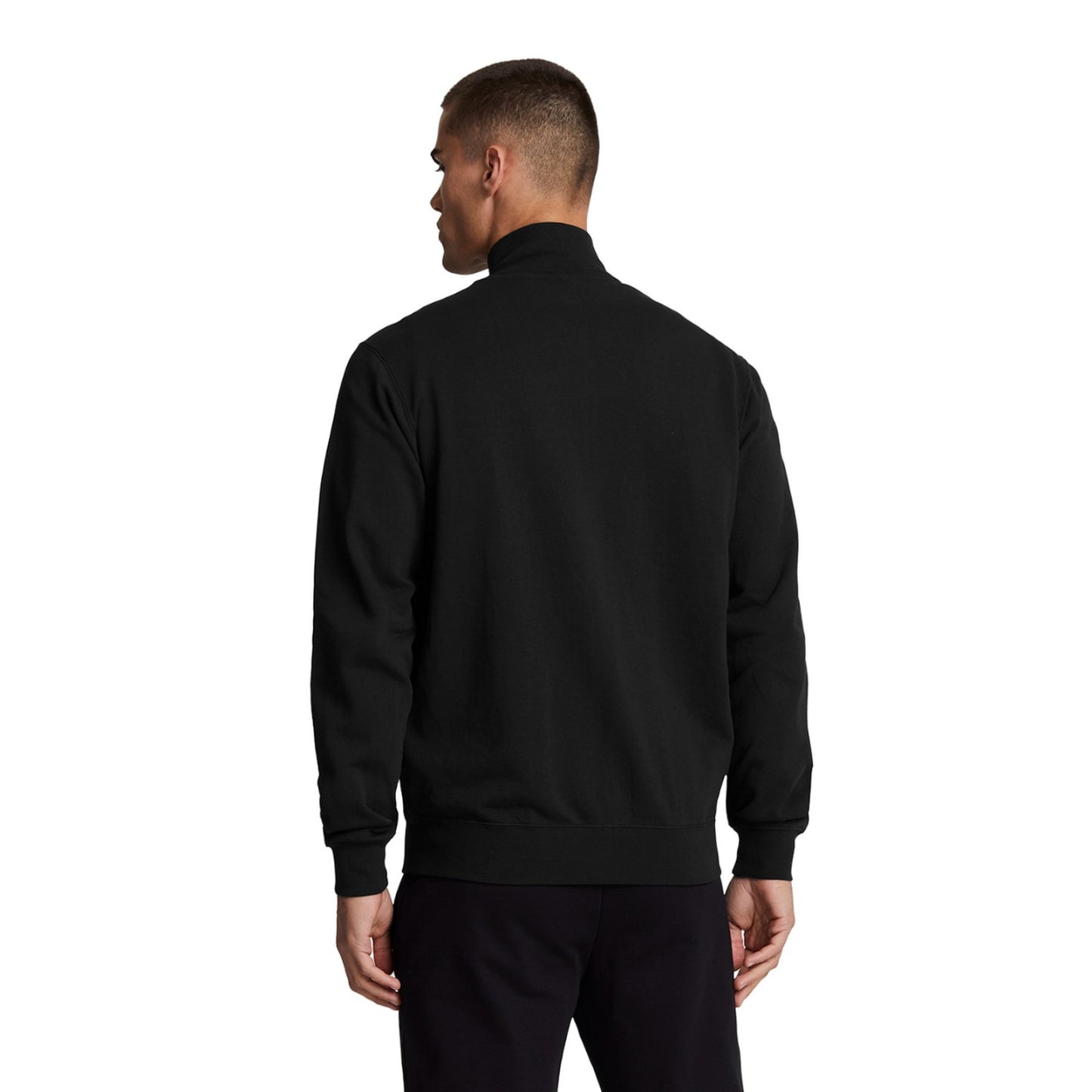 Jet Black - Back - Lyle & Scott Mens Hybrid Full Zip Track Jacket
