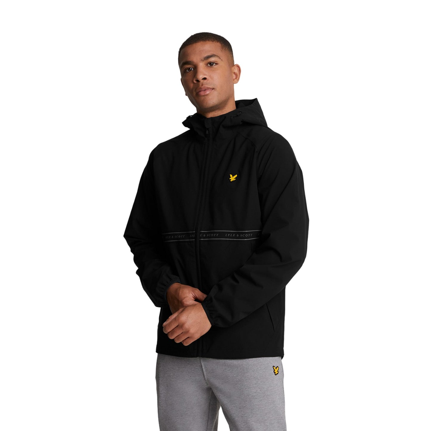 Jet Black - Front - Lyle & Scott Mens Energy Tape Jacket