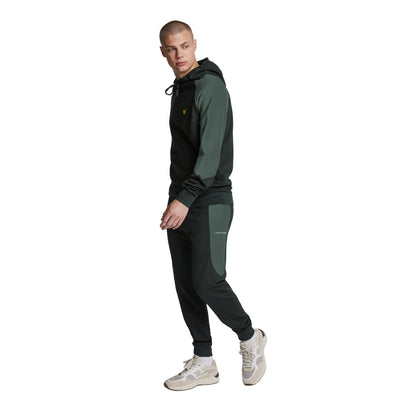 Jet Black-Graphite - Side - Lyle & Scott Mens Colour Block Tracksuit Bottoms
