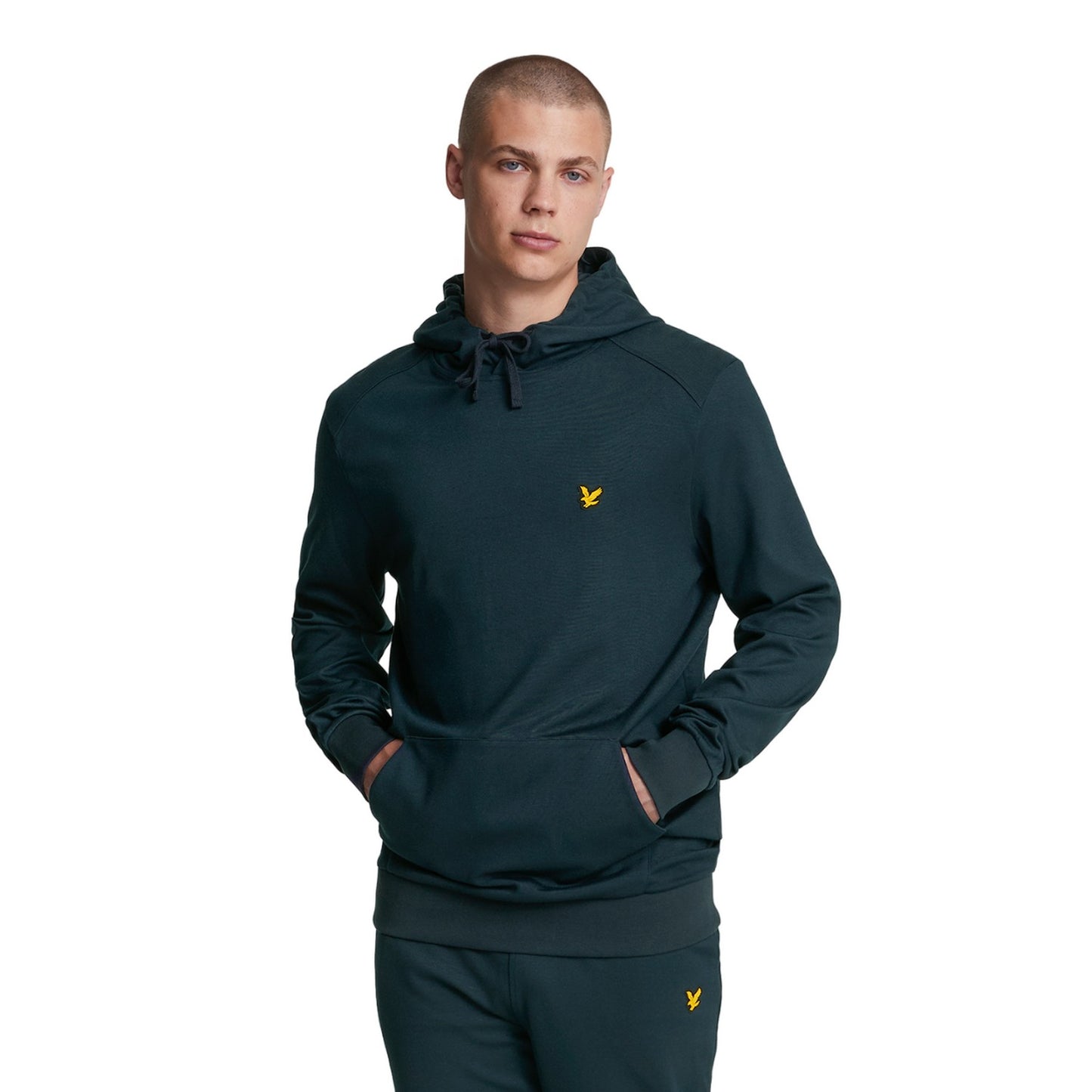 Dark Navy - Side - Lyle & Scott Mens Fly Fleece Sports Hoodie