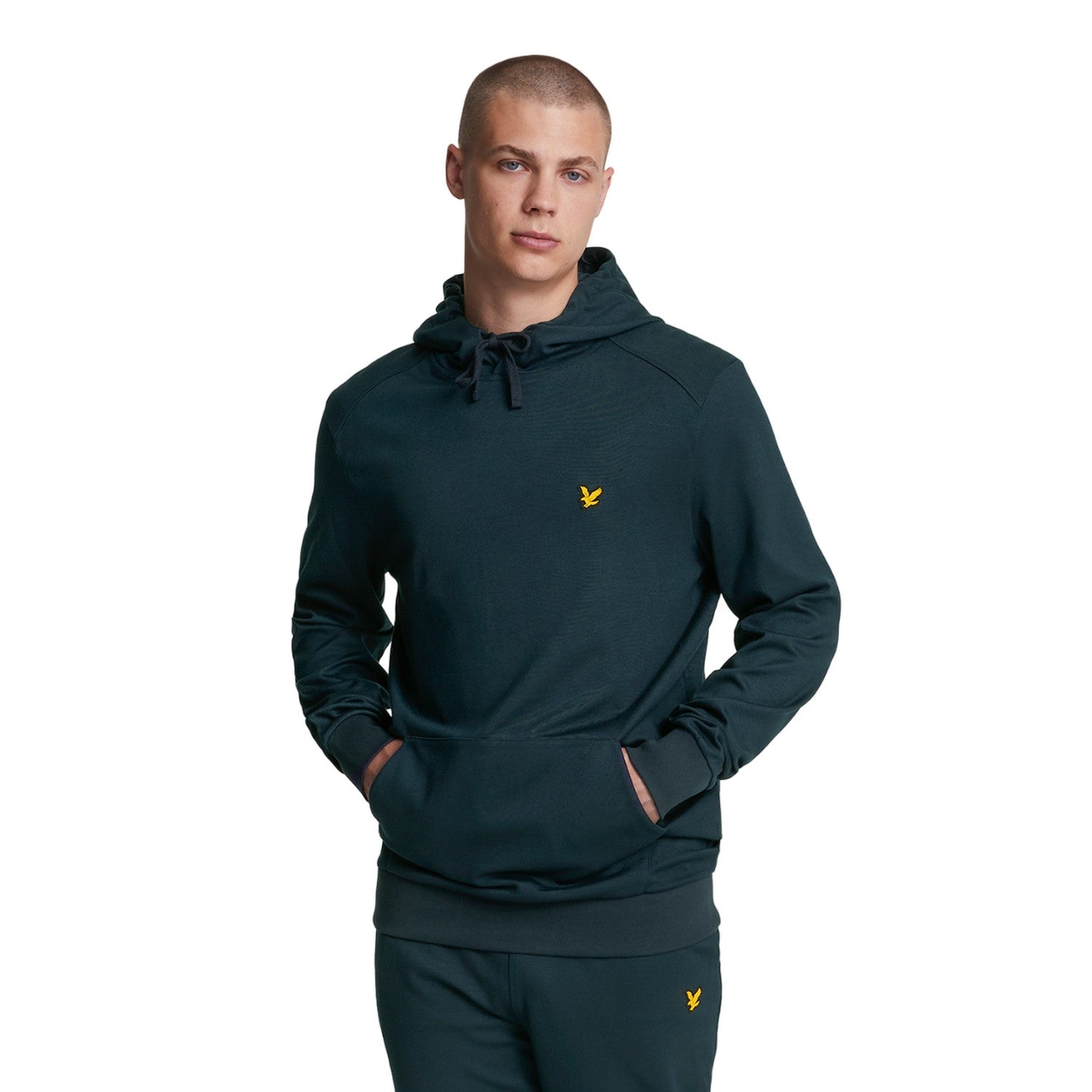 Dark Navy - Side - Lyle & Scott Mens Fly Fleece Sports Hoodie