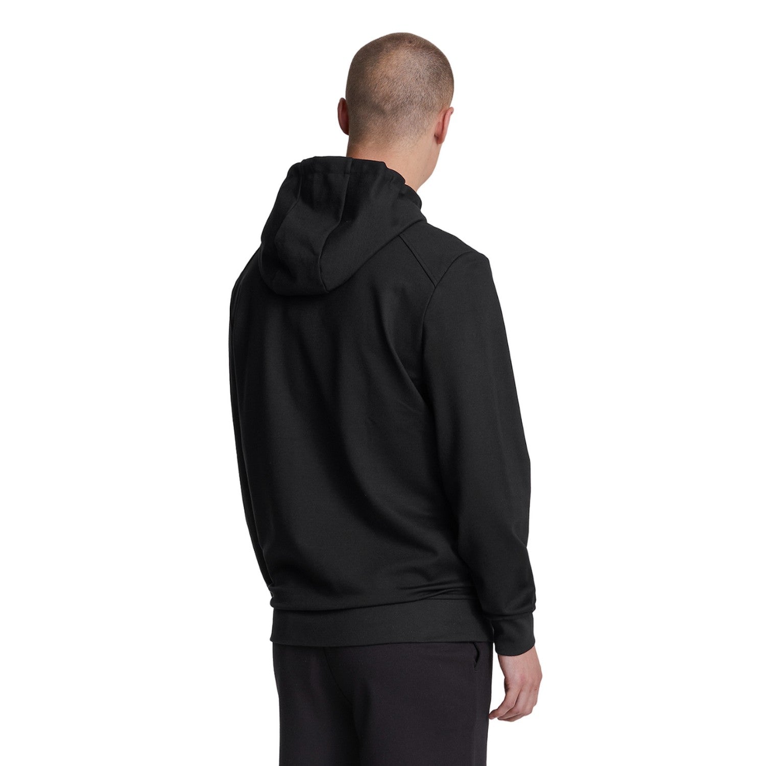 Jet Black - Back - Lyle & Scott Mens Fly Fleece Sports Hoodie
