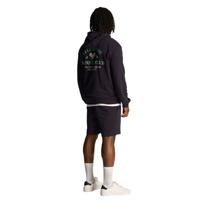 Dark Navy - Back - Lyle & Scott Mens Racquet Club Graphic Print Sweat Shorts