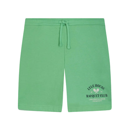 Lawn Green - Front - Lyle & Scott Mens Racquet Club Graphic Print Sweat Shorts