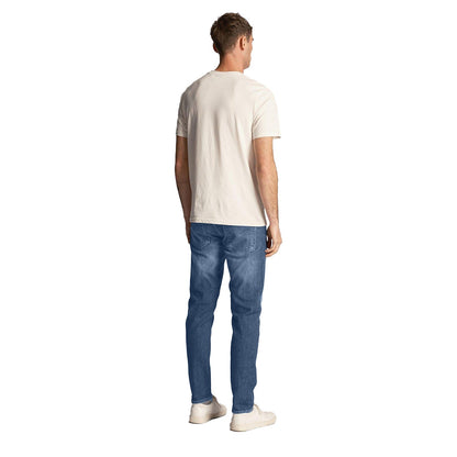 Blue Stone Wash - Back - Lyle & Scott Mens Denim Tapered Jeans