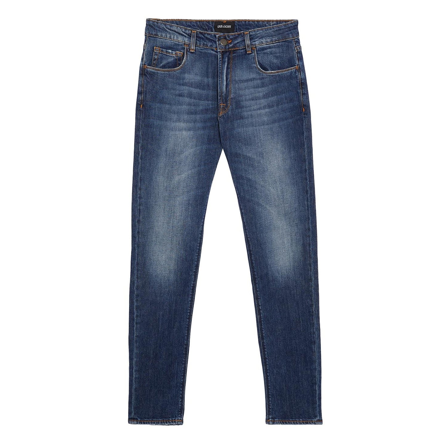 Indigo - Front - Lyle & Scott Mens Denim Tapered Jeans