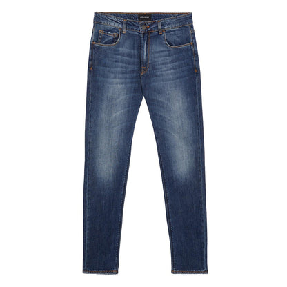 Indigo - Front - Lyle & Scott Mens Denim Tapered Jeans