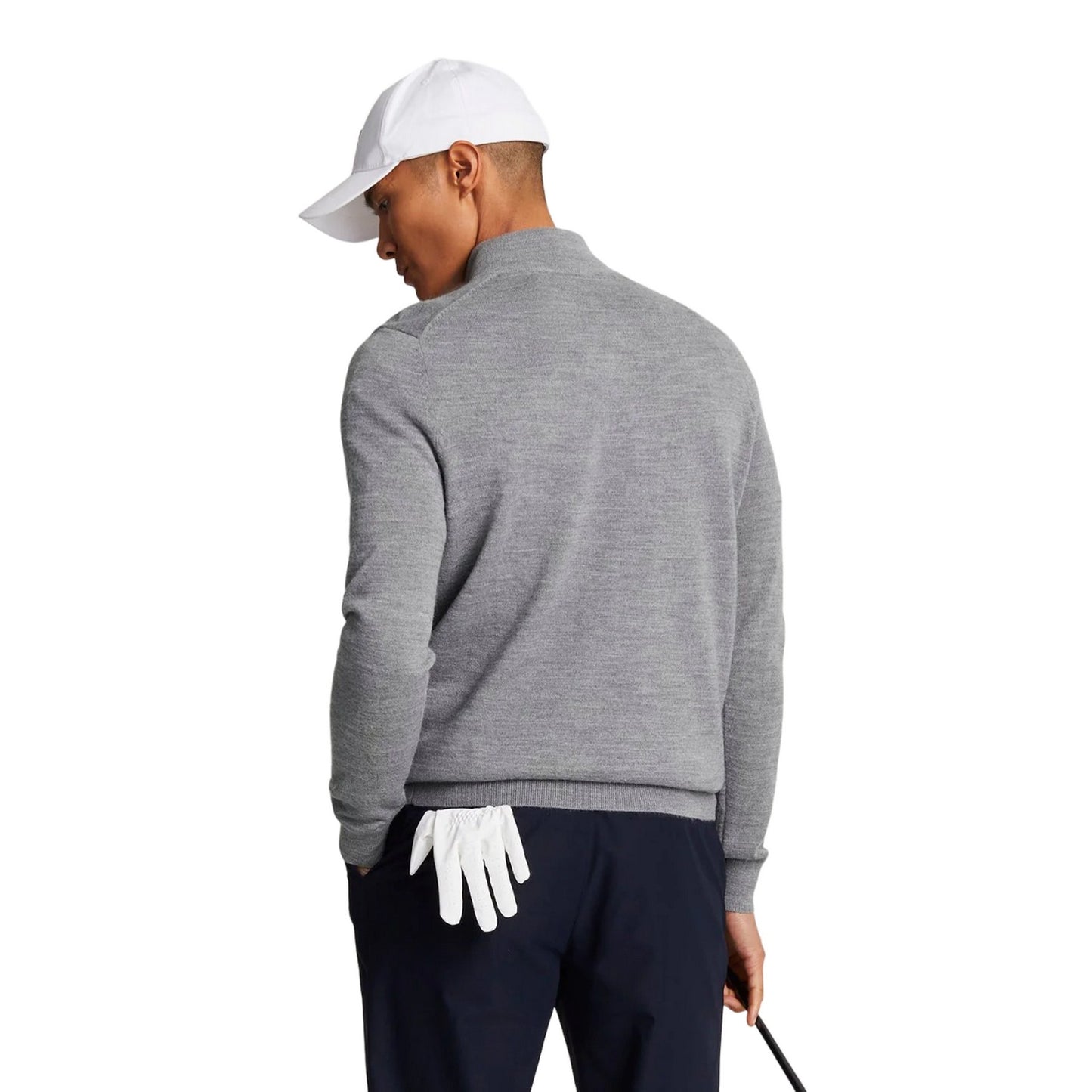 Jet Black - Pack Shot - Lyle & Scott Mens Merino Wool Quarter Zip Golf Jumper