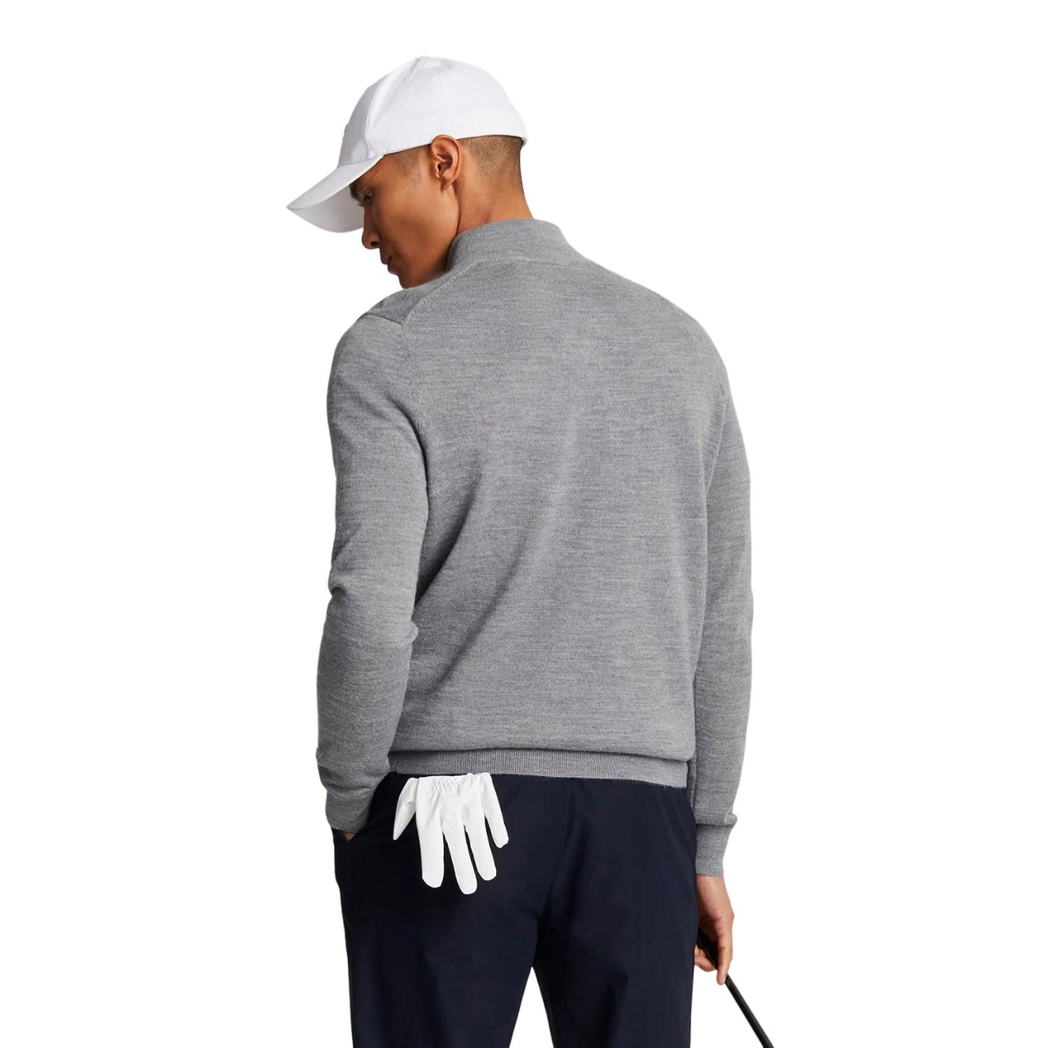 Jet Black - Pack Shot - Lyle & Scott Mens Merino Wool Quarter Zip Golf Jumper