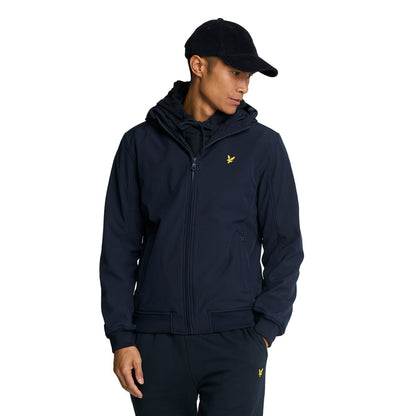 Dark Navy - Side - Lyle & Scott Mens Fleece Soft Shell Jacket