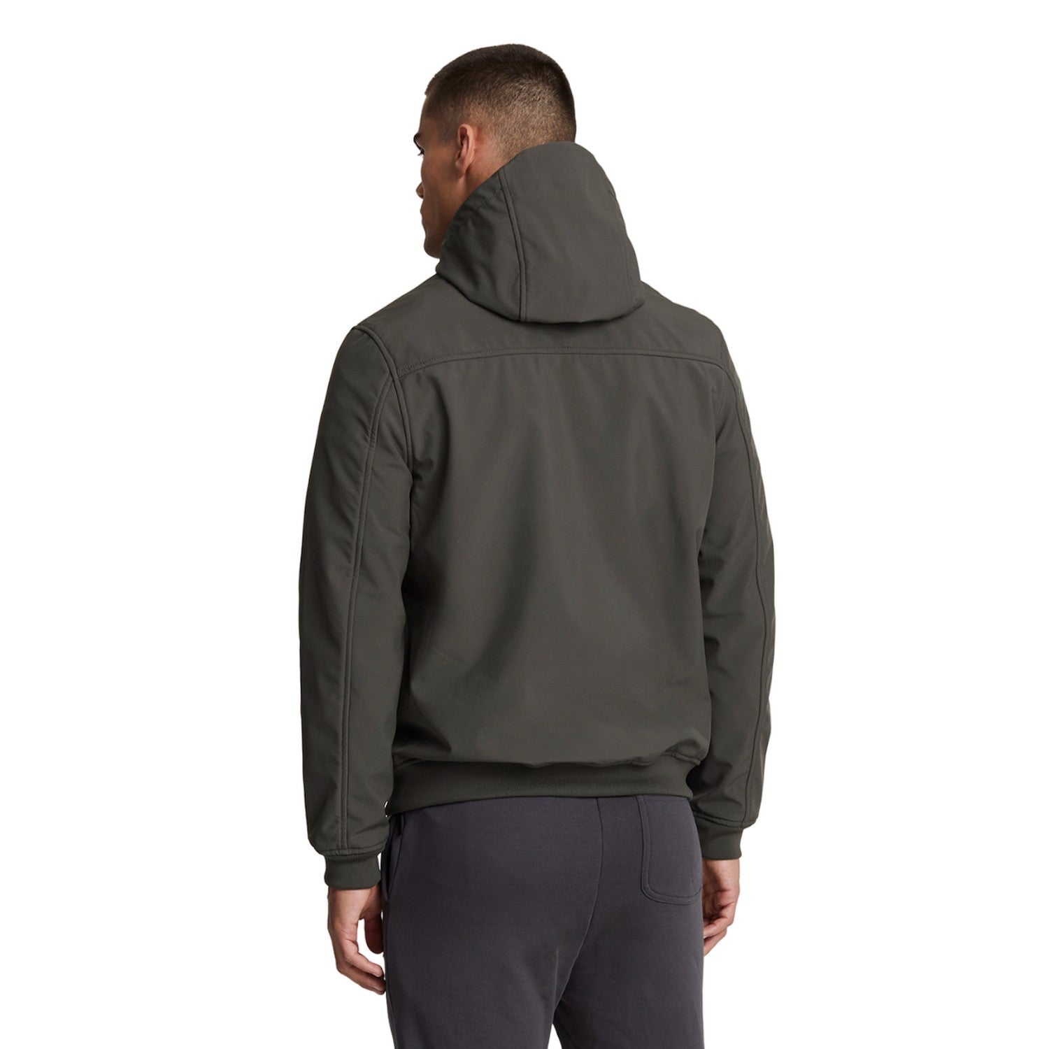 Gunmetal - Back - Lyle & Scott Mens Fleece Soft Shell Jacket