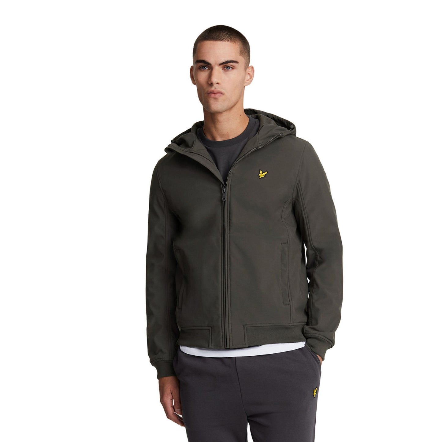 Gunmetal - Side - Lyle & Scott Mens Fleece Soft Shell Jacket
