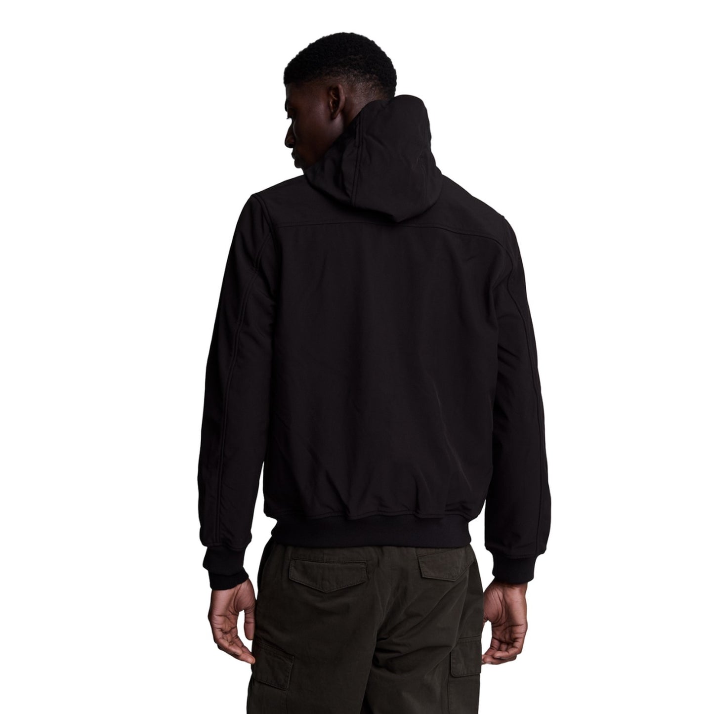 Jet Black - Back - Lyle & Scott Mens Fleece Soft Shell Jacket