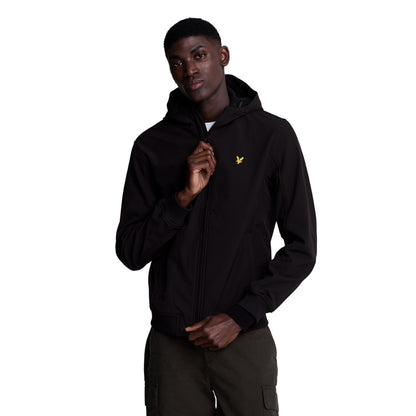 Jet Black - Side - Lyle & Scott Mens Fleece Soft Shell Jacket