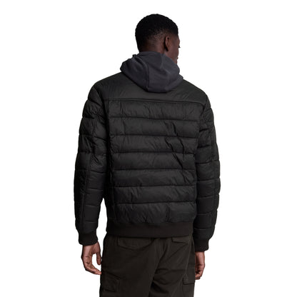 Jet Black - Back - Lyle & Scott Mens Funnel Neck Padded Jacket