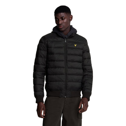 Jet Black - Side - Lyle & Scott Mens Funnel Neck Padded Jacket