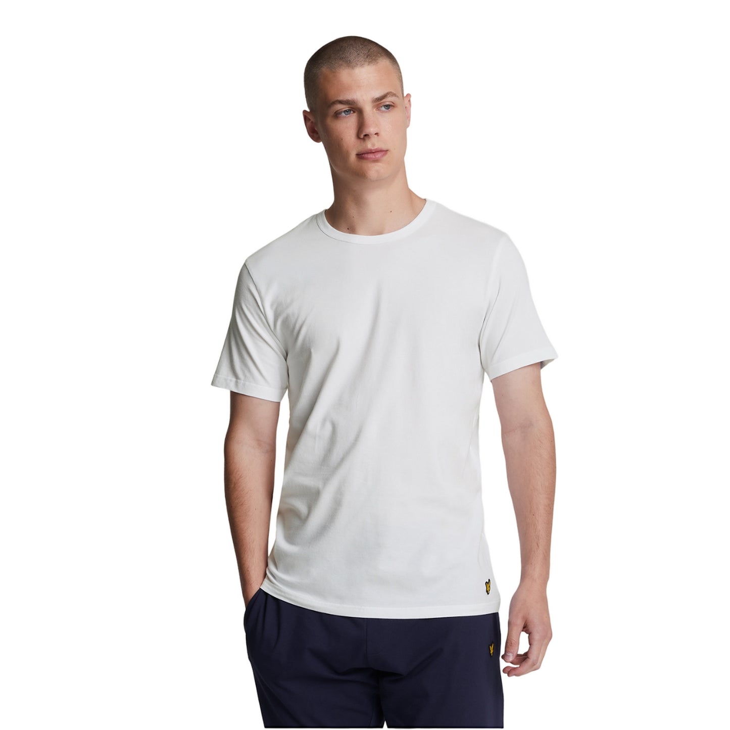 White - Front - Lyle & Scott Mens Basic T-Shirt (Pack of 3)