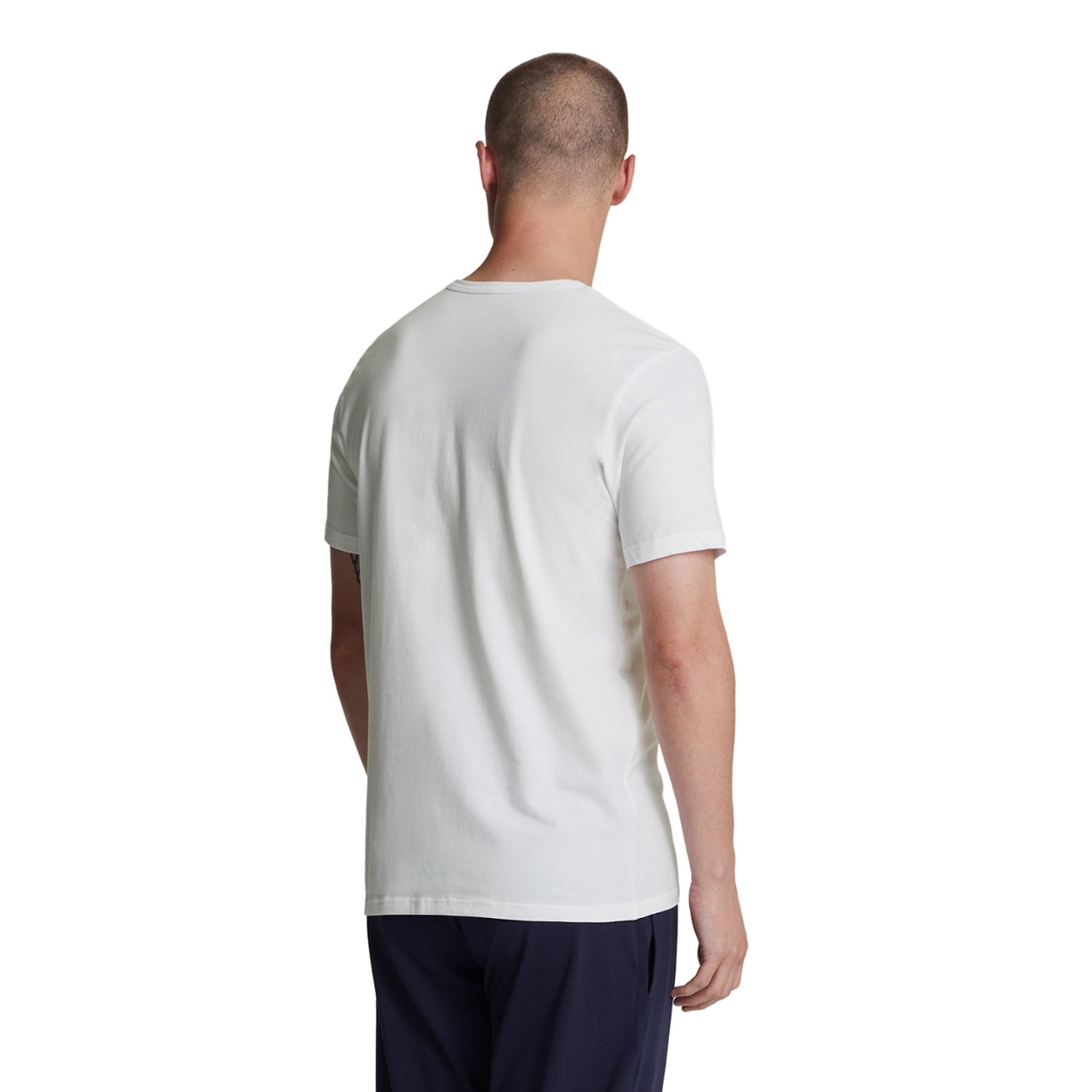 White - Back - Lyle & Scott Mens Basic T-Shirt (Pack of 3)