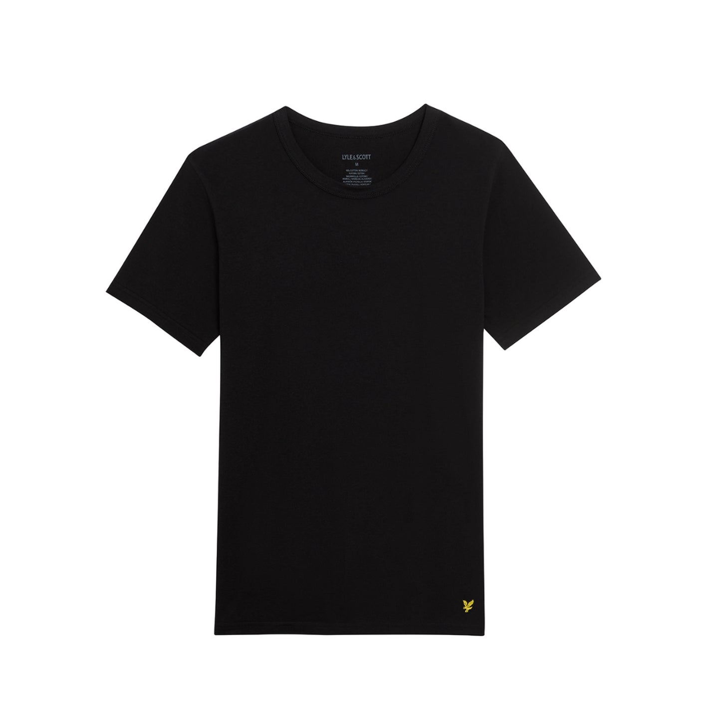 Jet Black - Front - Lyle & Scott Mens Basic T-Shirt (Pack of 3)