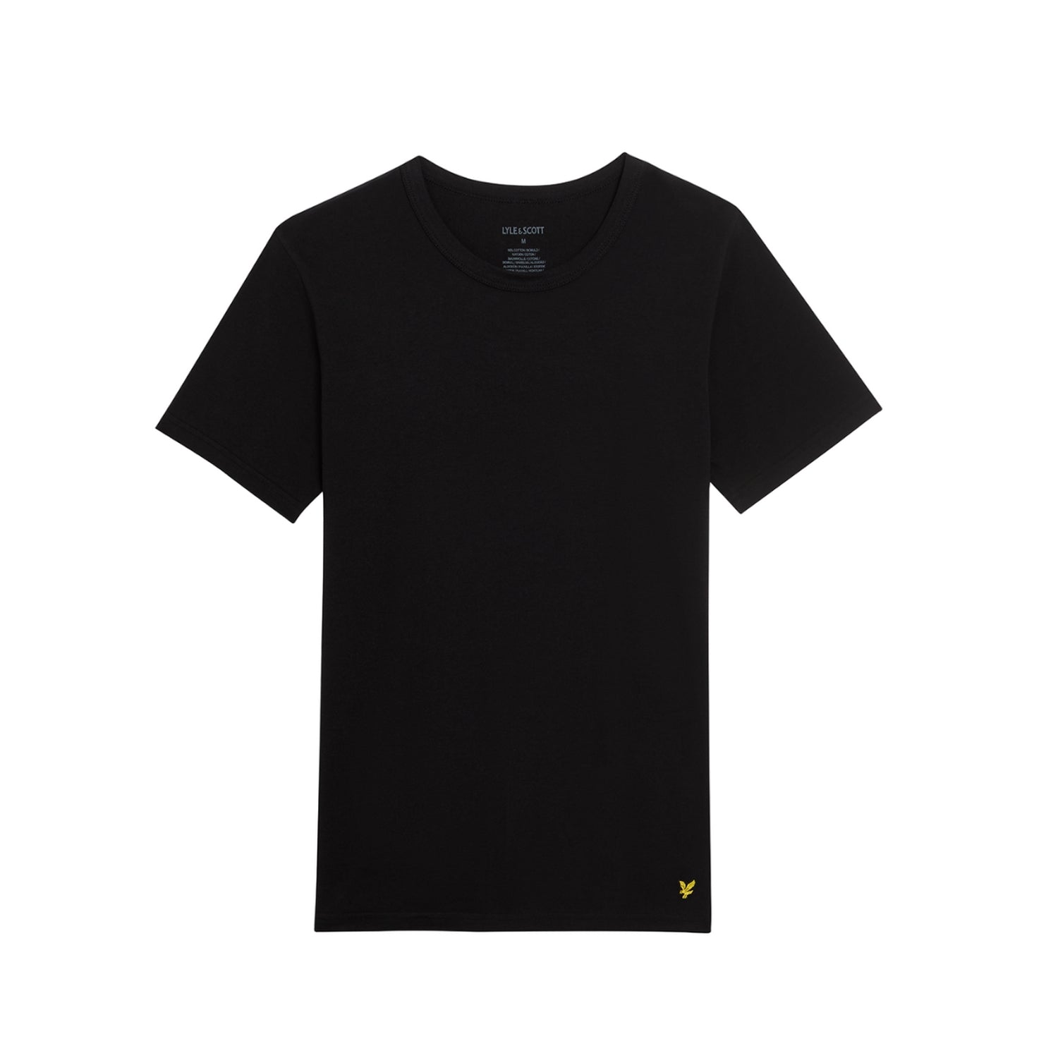 Jet Black - Front - Lyle & Scott Mens Basic T-Shirt (Pack of 3)