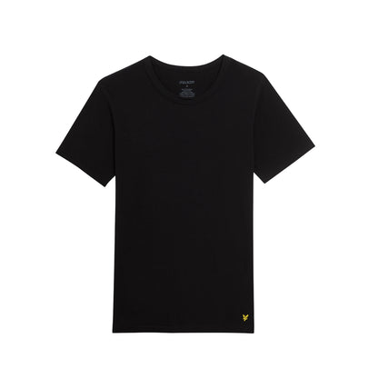 Jet Black - Front - Lyle & Scott Mens Basic T-Shirt (Pack of 3)