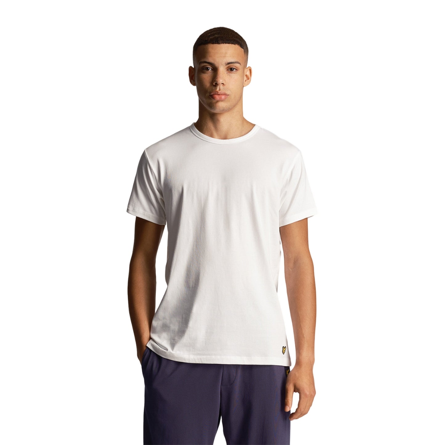 Jet Black-Jet Black Marl-Mid Grey - Front - Lyle & Scott Mens Basic T-Shirt (Pack of 3)