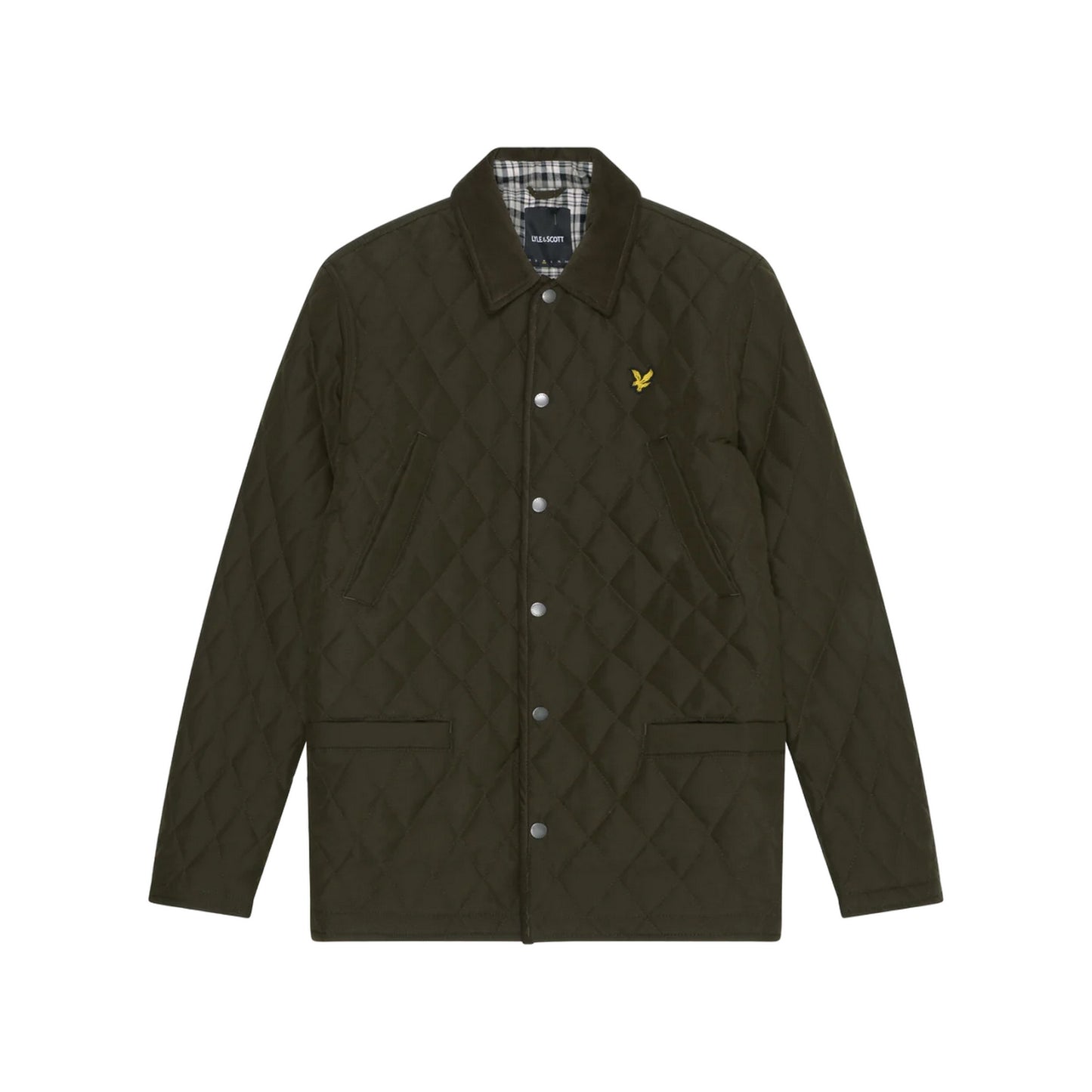 Olive - Front - Lyle & Scott Mens Quilted Padded Jacket
