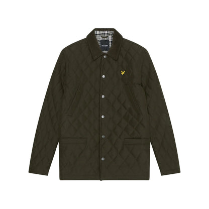 Olive - Front - Lyle & Scott Mens Quilted Padded Jacket