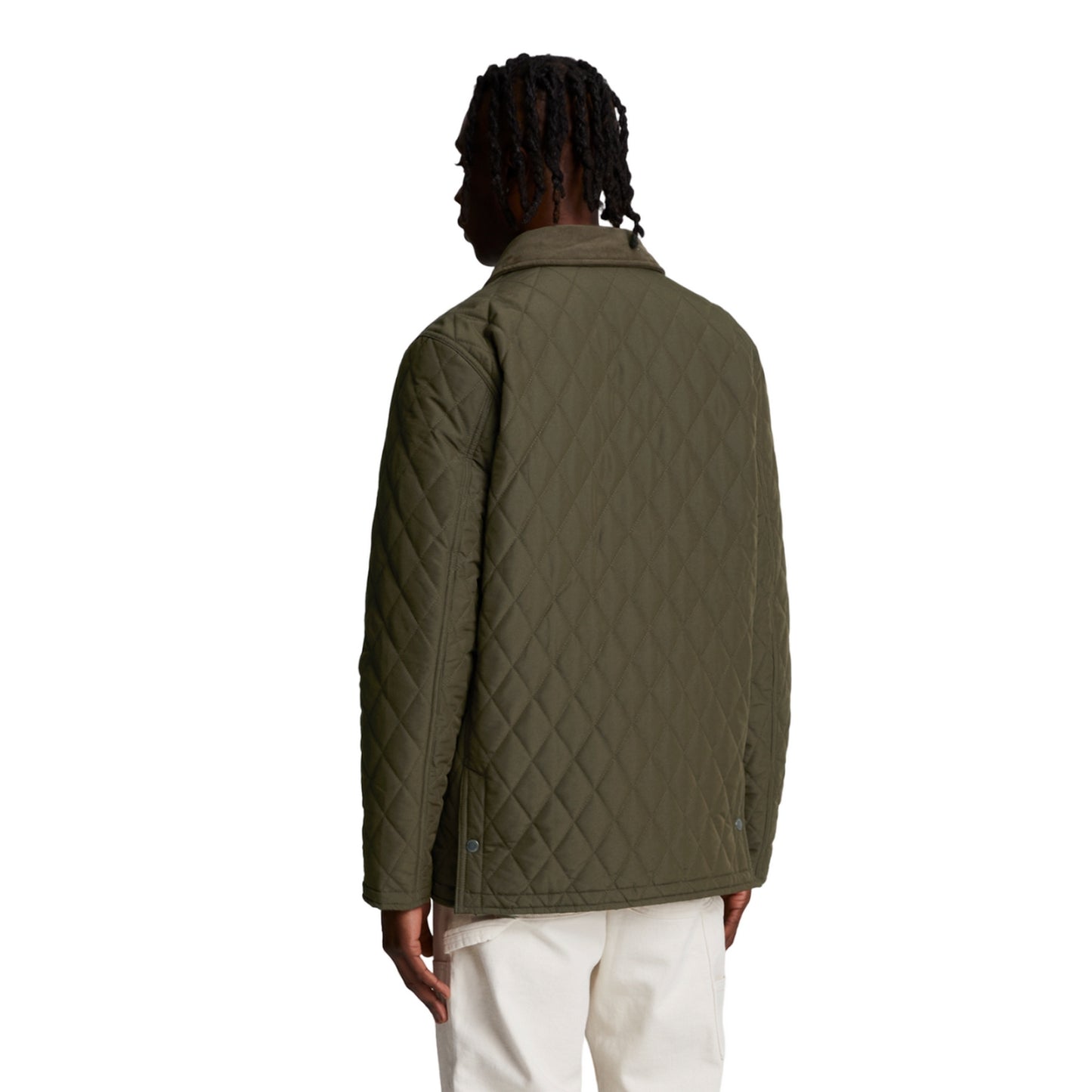 Olive - Back - Lyle & Scott Mens Quilted Padded Jacket