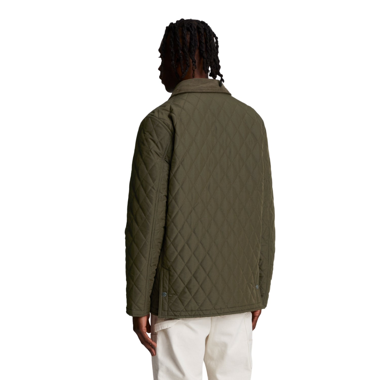 Olive - Back - Lyle & Scott Mens Quilted Padded Jacket