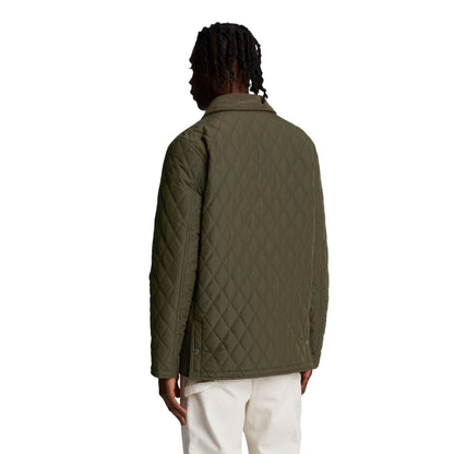 Olive - Back - Lyle & Scott Mens Quilted Padded Jacket