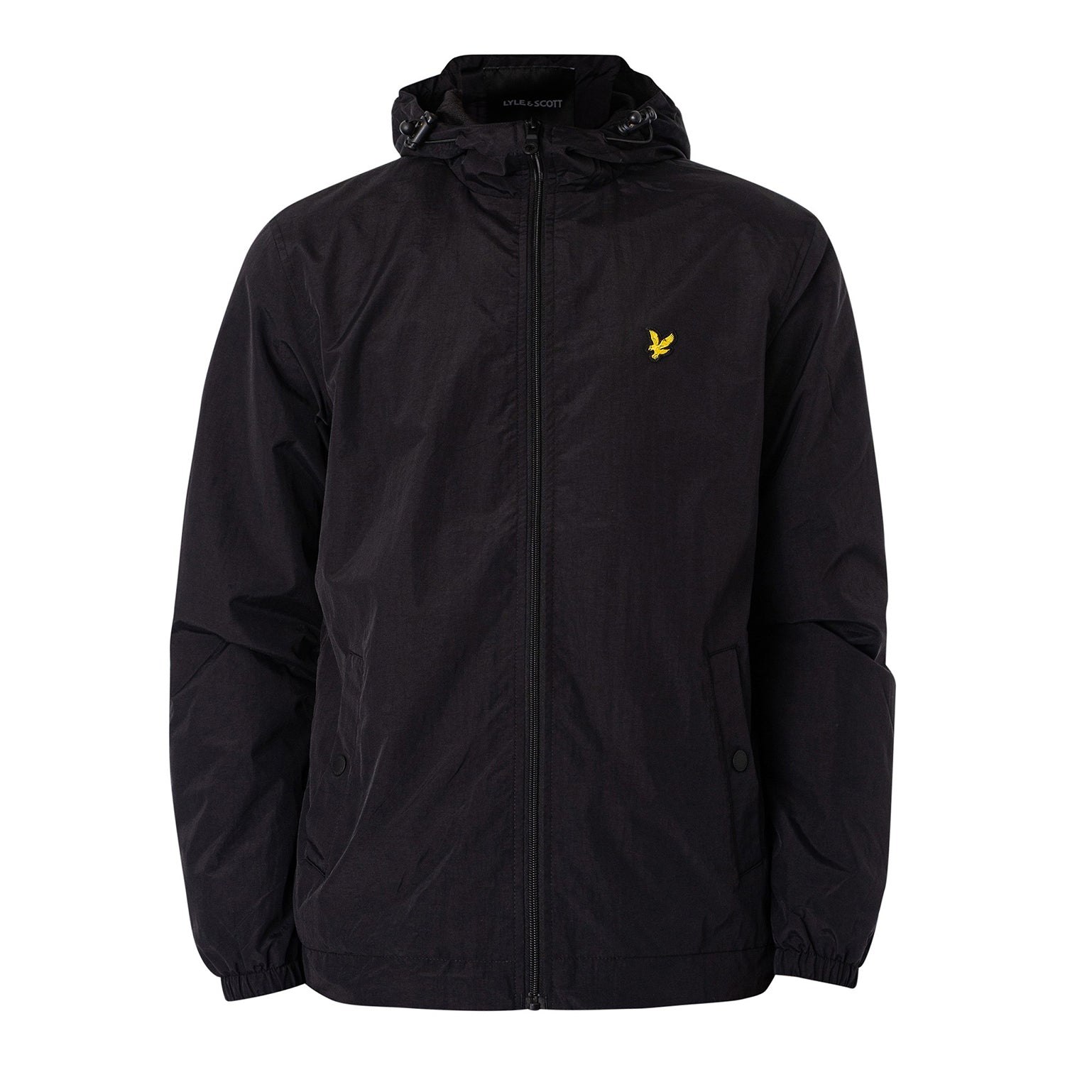 Jet Black - Front - Lyle & Scott Mens Full Zip Plus Hooded Jacket