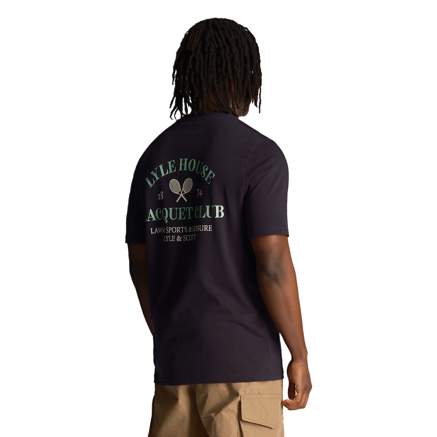 Dark Navy - Back - Lyle & Scott Mens Racquet Club T-Shirt