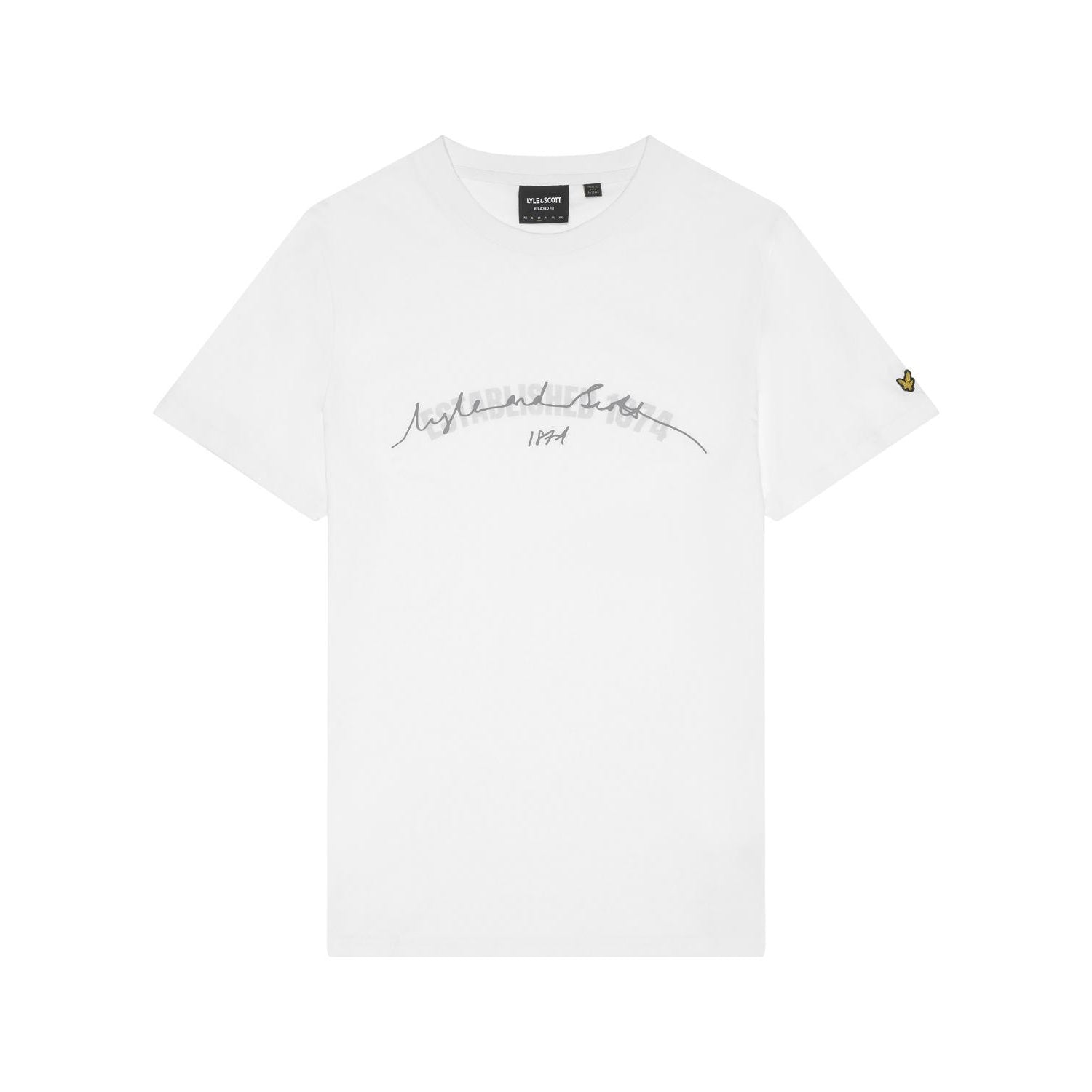 White - Front - Lyle & Scott Mens Established 1874 Printed T-Shirt