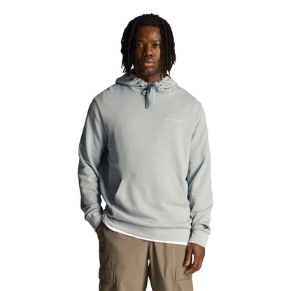 Slate Blue - Side - Lyle & Scott Mens Embroidered Loop Back Hoodie