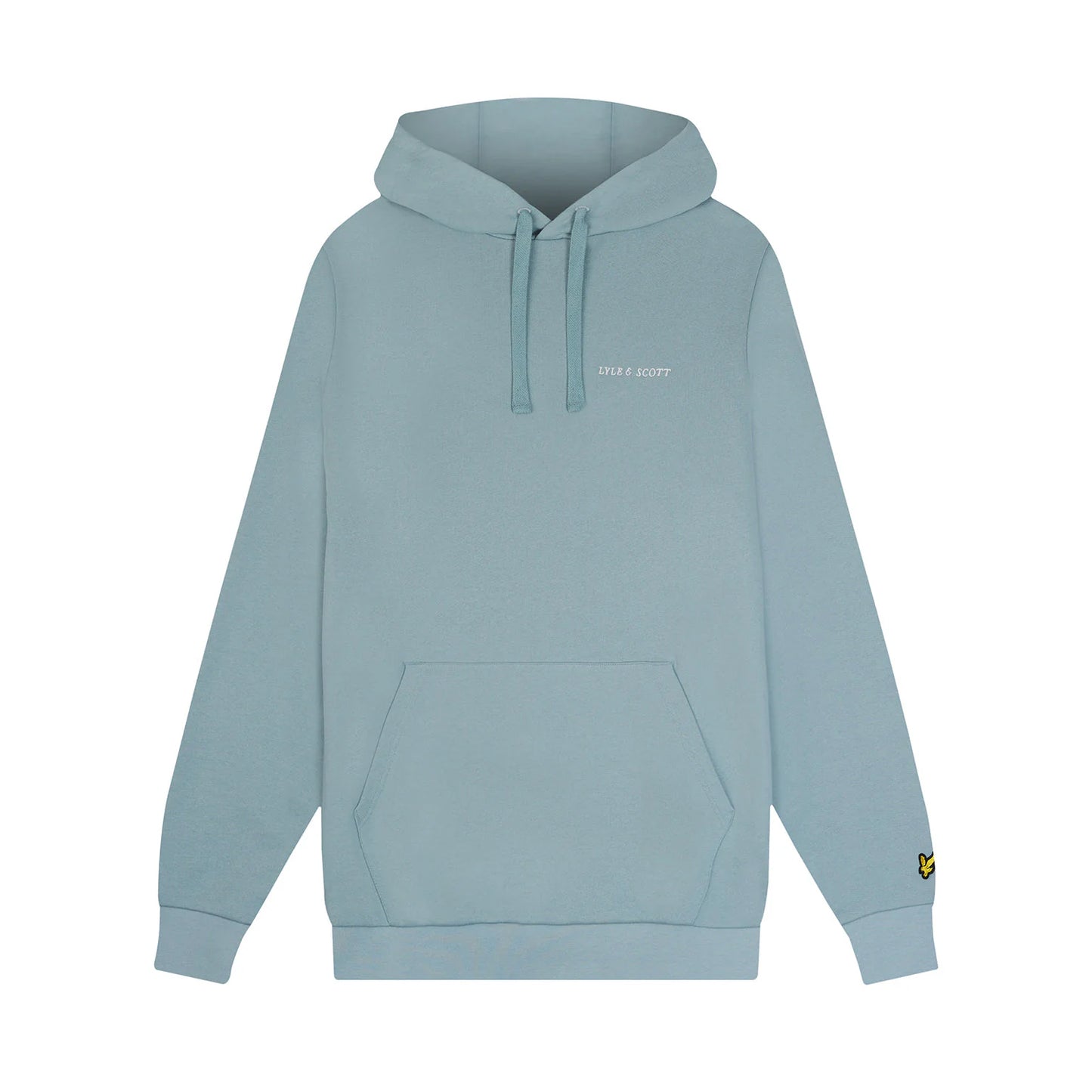 Slate Blue - Front - Lyle & Scott Mens Embroidered Loop Back Hoodie