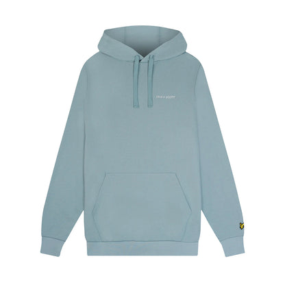 Slate Blue - Front - Lyle & Scott Mens Embroidered Loop Back Hoodie