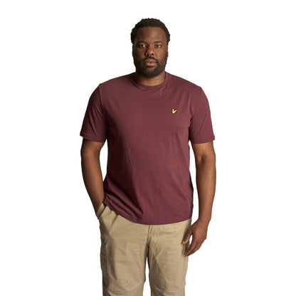 Burgundy - Side - Lyle & Scott Mens Plain Plus T-Shirt