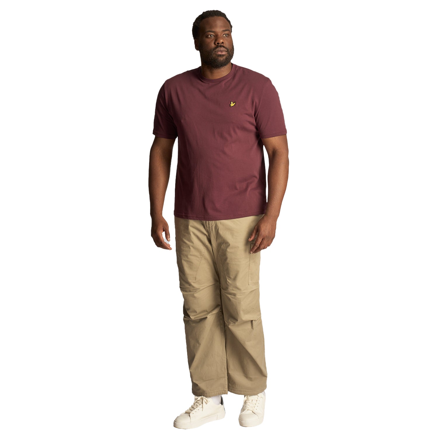 Burgundy - Pack Shot - Lyle & Scott Mens Plain Plus T-Shirt