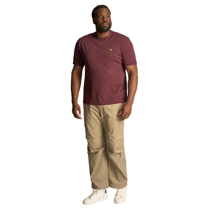 Burgundy - Pack Shot - Lyle & Scott Mens Plain Plus T-Shirt