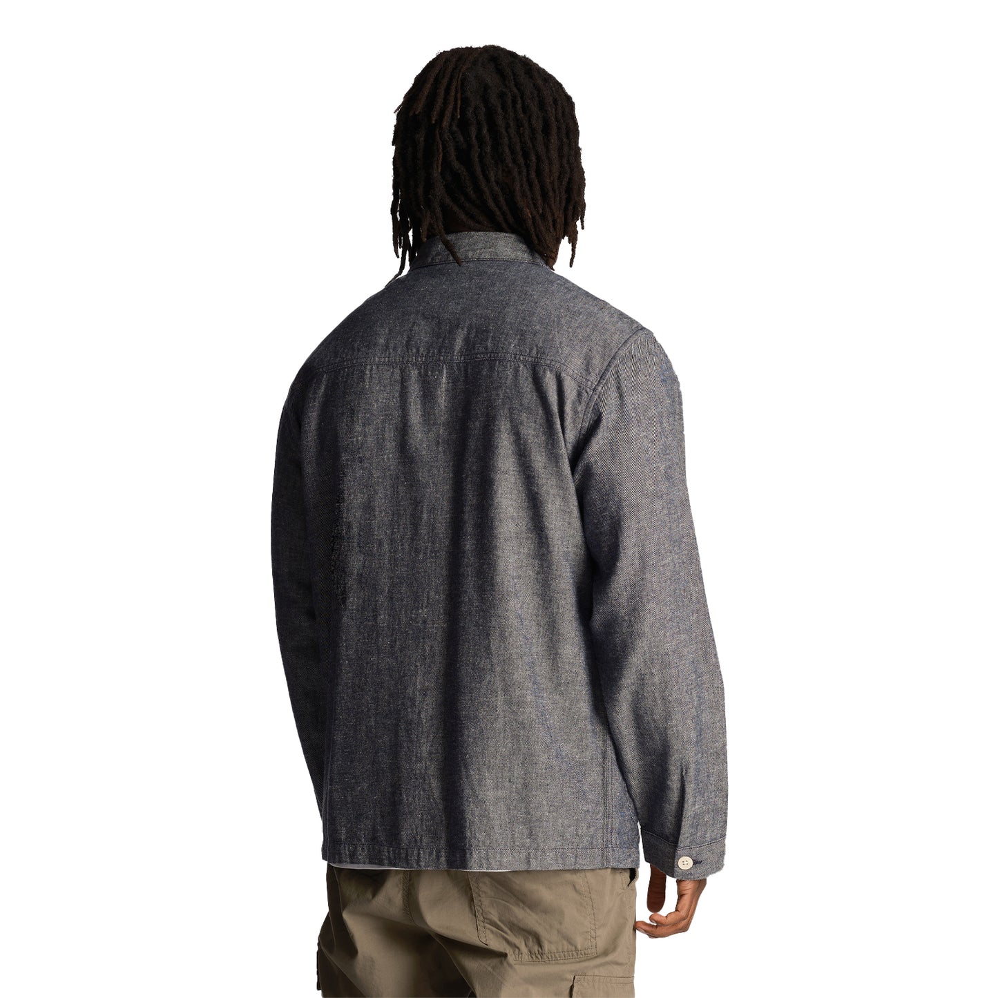 Dark Navy - Back - Lyle & Scott Mens Flax Shirt Jacket