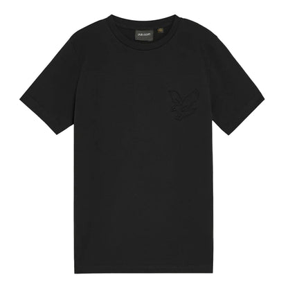 Jet Black - Front - Lyle & Scott Boys Eagle Embossed T-Shirt