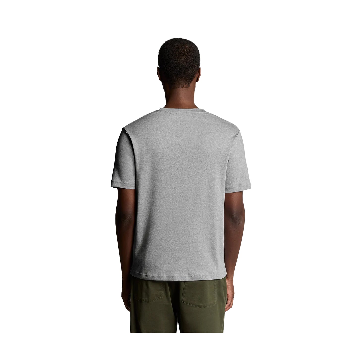 Light Grey Marl - Back - Lyle & Scott Mens Jersey Interlocking T-Shirt