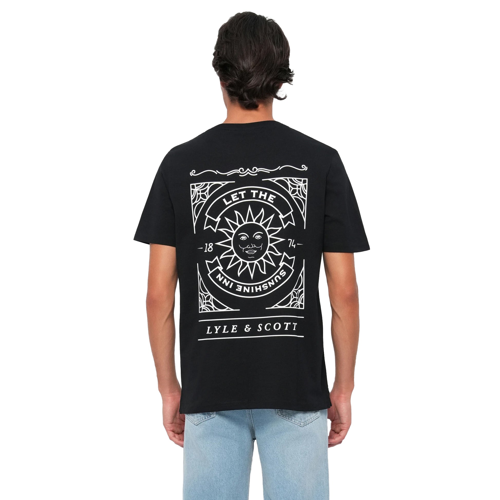 Jet Black - Back - Lyle & Scott Mens Sunshine Inn Graphic T-Shirt