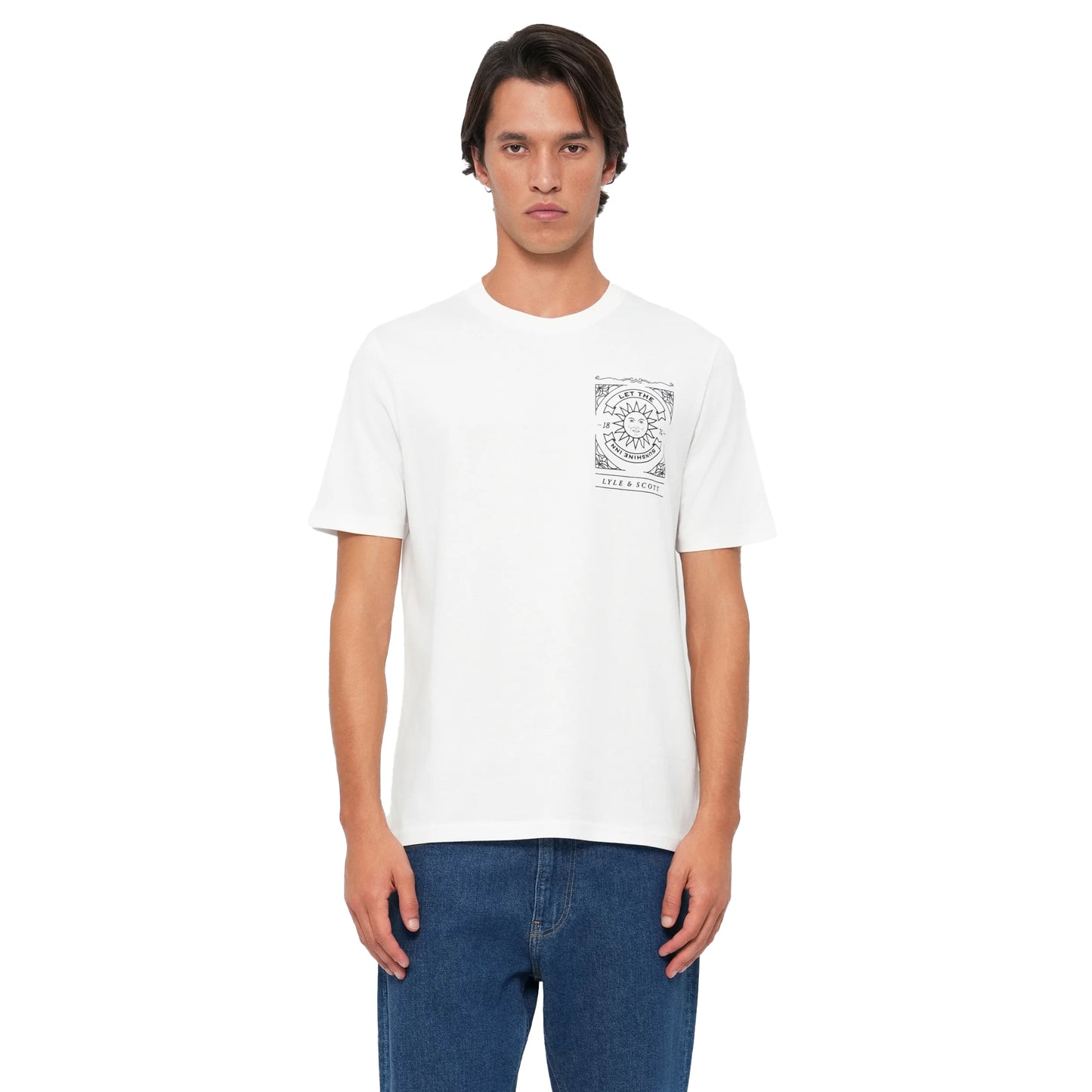 White - Side - Lyle & Scott Mens Sunshine Inn Graphic T-Shirt