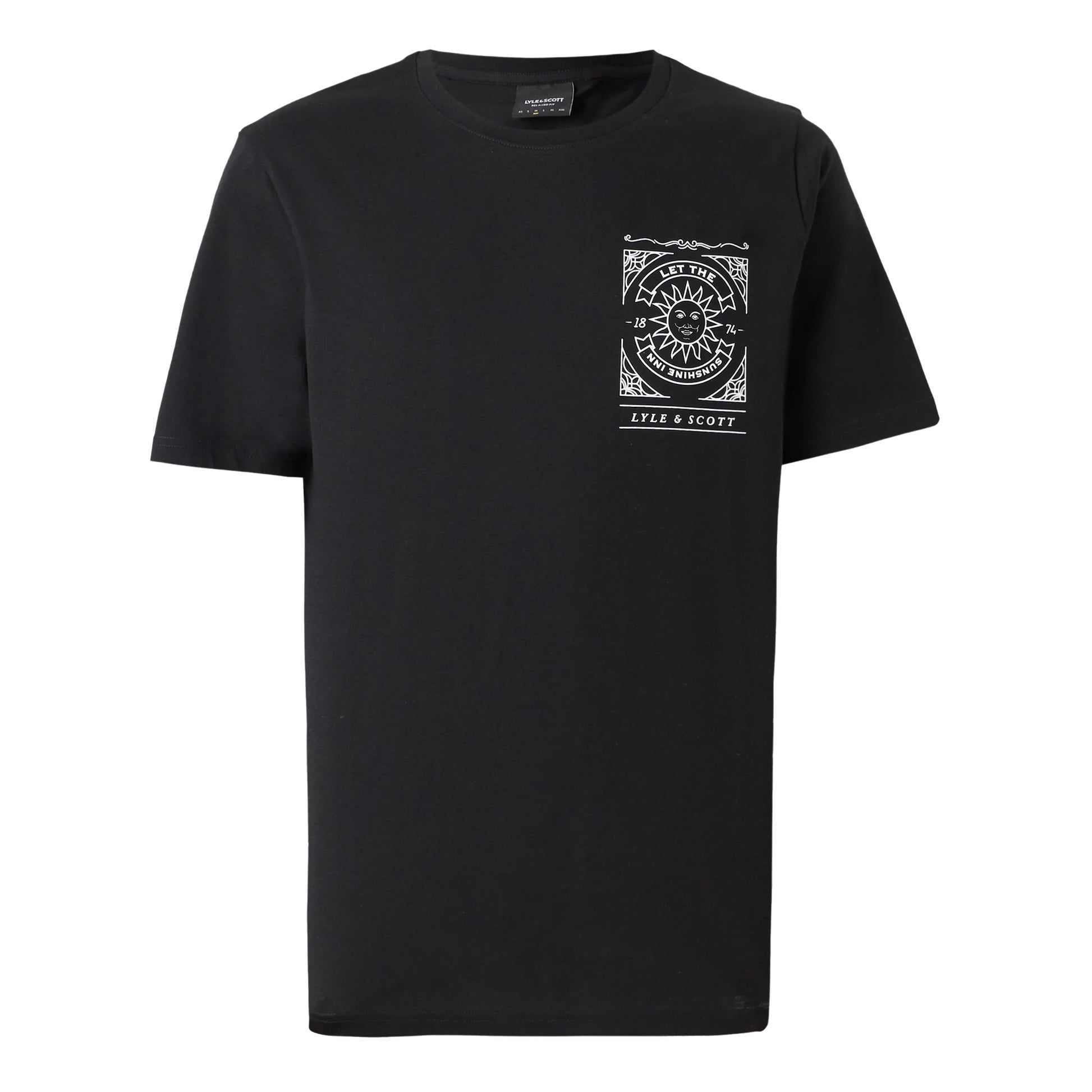 Jet Black - Front - Lyle & Scott Mens Sunshine Inn Graphic T-Shirt