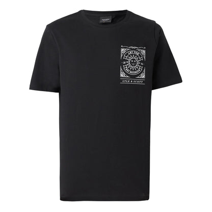 Jet Black - Front - Lyle & Scott Mens Sunshine Inn Graphic T-Shirt